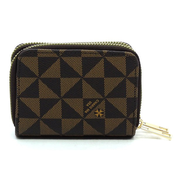 Monogram Accordion Card Holder Zip Wallet