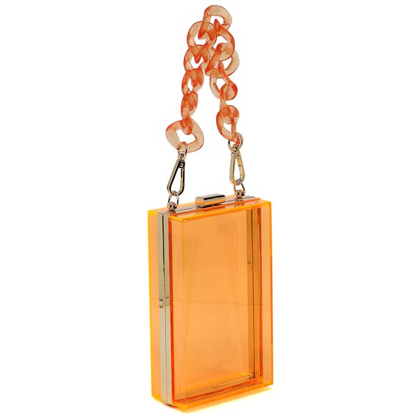 Acrylic Chain Handle See Thru Crossbody Clutch