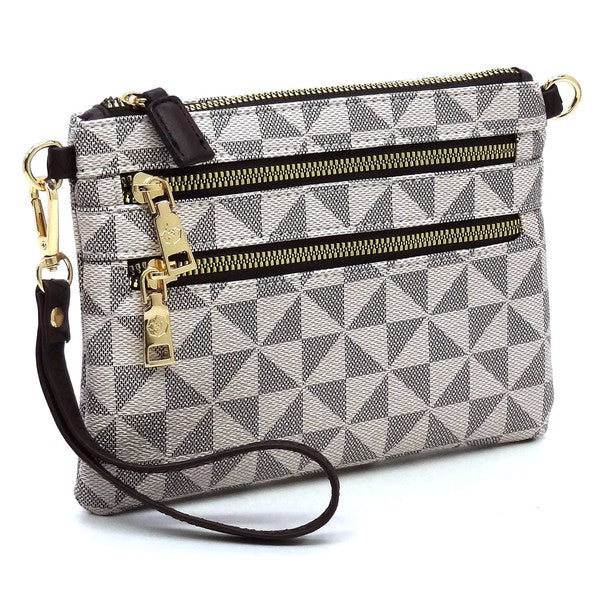 Monogram Multi Zip Clutch Crossbody Bag Wristlet