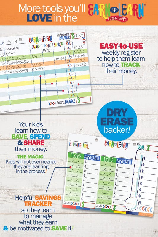 Earn & Learn Kids' Chore Chart Money Management