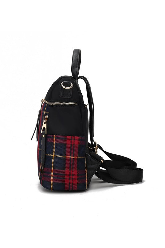 MKF Collection Nishi Plaid Backpack By Mia K