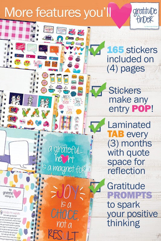 Gratitude Journal with Stickers Non-Dated 52-Week